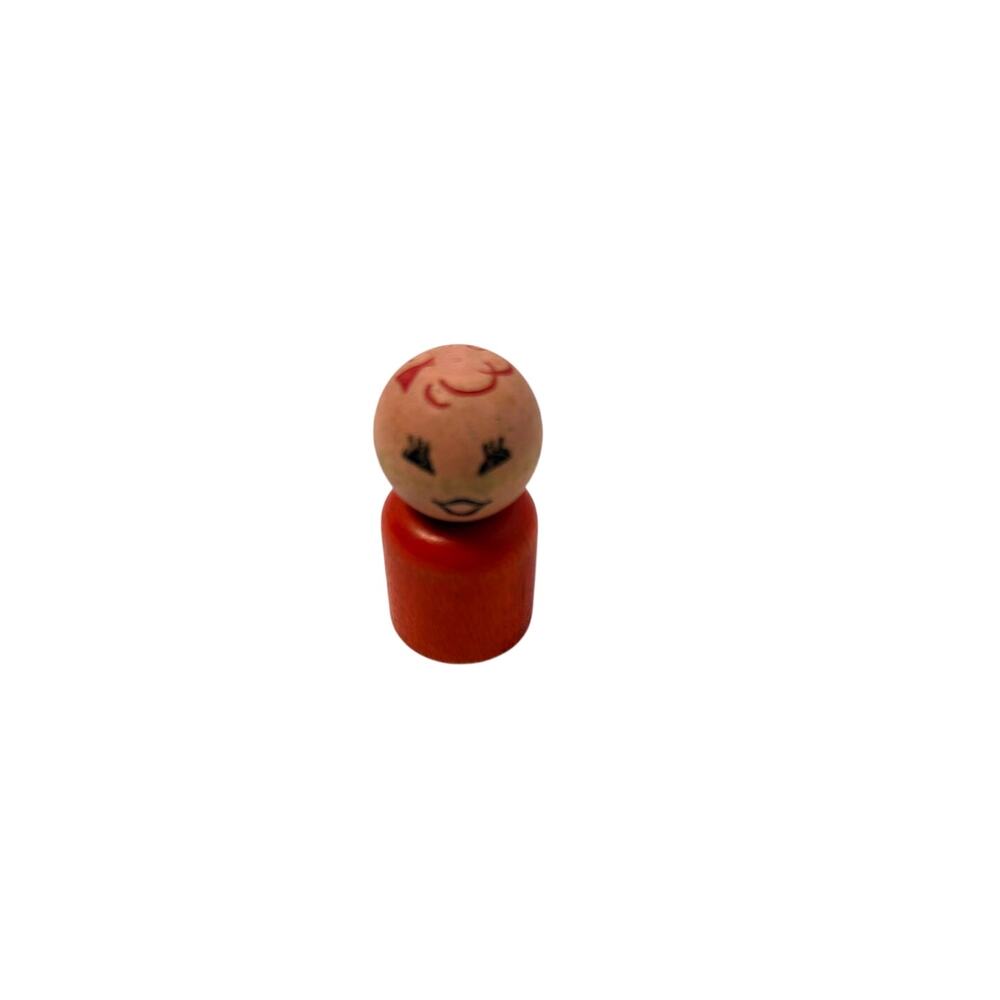 VTG Fisher Price Little People wooden red ferris wheel girl. 1960s-1970s